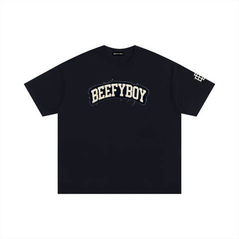 Oversized Distressed Varsity Cotton T-Shirt