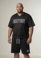 New Boxy Mesh V-Neck Jersey