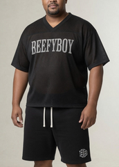 New Boxy Mesh V-Neck Jersey