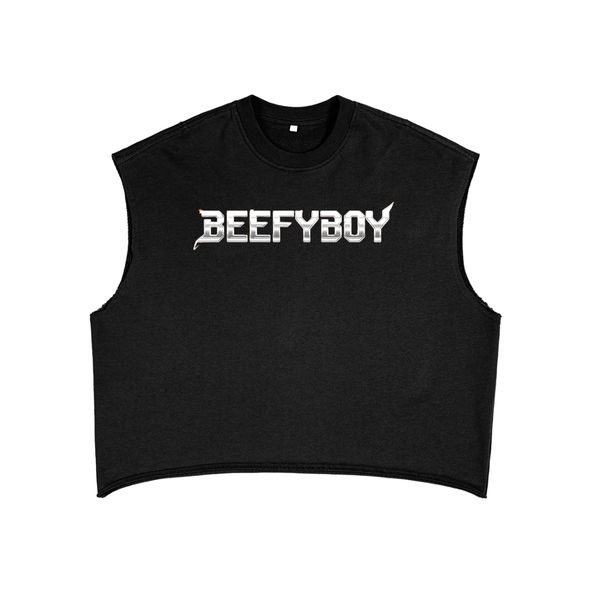 Metal Logo Cut Off Crop Top
