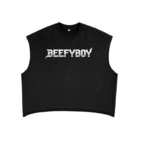 Metal Logo Cut Off Crop Top