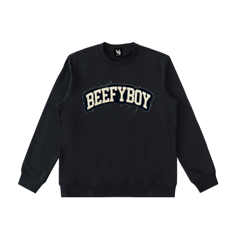 Distressed Varsity Crewneck Sweatshirt