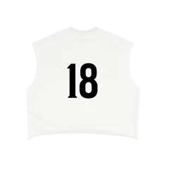 Distressed Varsity Cut Off Cropped Top