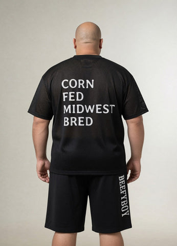 New Boxy Mesh V-Neck Jersey