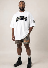 Oversized Distressed Varsity Cotton T-Shirt