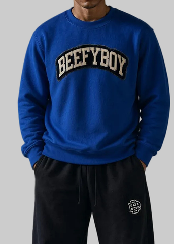 Distressed Varsity Crewneck Sweatshirt