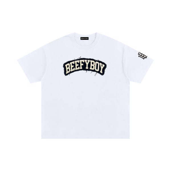 Oversized Distressed Varsity Cotton T-Shirt