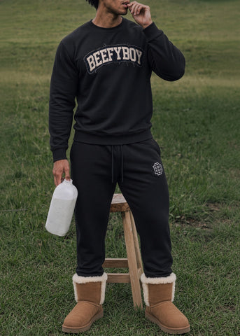Distressed Varsity Crewneck Sweatshirt