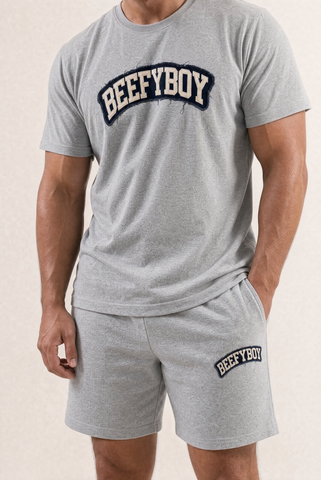 Distressed Varsity Crewneck T-Shirt