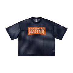 240GSM Men’s Boxy-Fit Mesh Layering T-Shirt Royal Blue