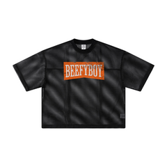 240GSM Men’s Boxy-Fit Mesh Layering T-Shirt Black
