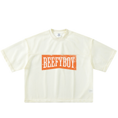 240GSM Men’s Boxy-Fit Mesh Layering T-Shirt Off White