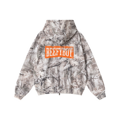 340GSM Unisex Heat Transfer Desert Camouflage Zip-Up Hoodie 	Branch Camouflage