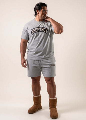 Distressed Varsity Crewneck T-Shirt