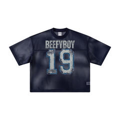 240GSM Men’s Boxy-Fit Mesh Layering T-Shirt Royal Blue
