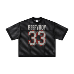 240GSM Men’s Boxy-Fit Mesh Layering T-Shirt Black