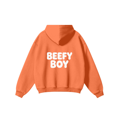 345GSM Men's Solid Color Pullover Hoodie Orange