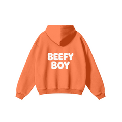 345GSM Men's Solid Color Pullover Hoodie Orange