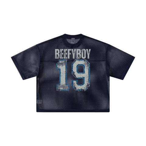 240GSM Men’s Boxy-Fit Mesh Layering T-Shirt Royal Blue