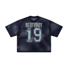 240GSM Men’s Boxy-Fit Mesh Layering T-Shirt Royal Blue
