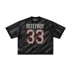240GSM Men’s Boxy-Fit Mesh Layering T-Shirt Black