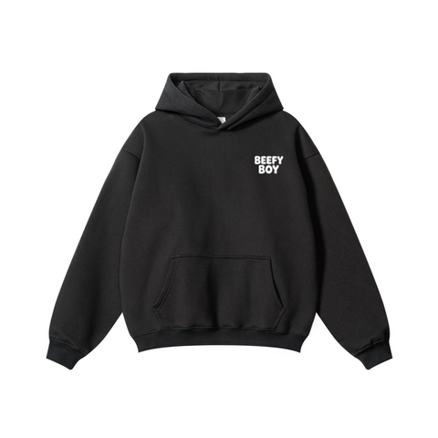 345GSM Men's Solid Color Pullover Hoodie Black