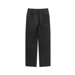 345GSM Unisex Solid-Color Relaxed Fleece-Lined Straight-Leg Pants Black