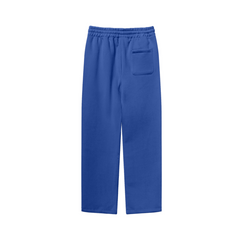 345GSM Unisex Solid-Color Relaxed Fleece-Lined Straight-Leg Pants Bright Blue