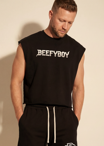 Metal Logo Cut Off Cropped Top